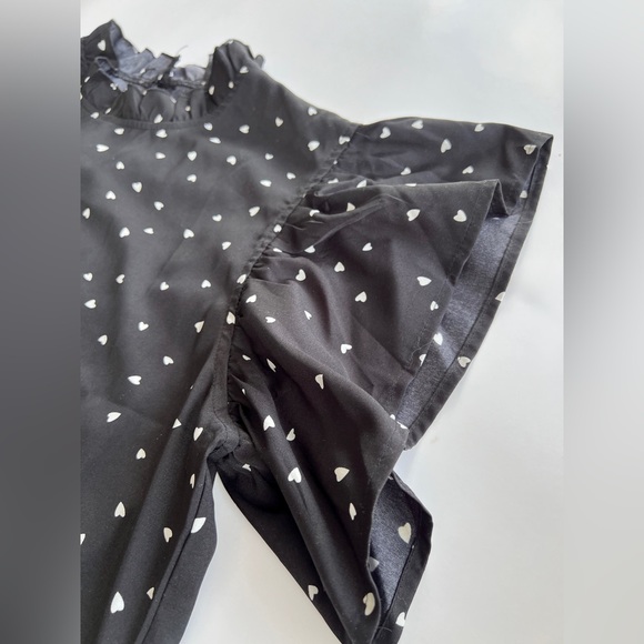 SHEIN LUNE Heart Confetti Mock Neck Keyhole Back Blouse Size L - Picture 6 of 10